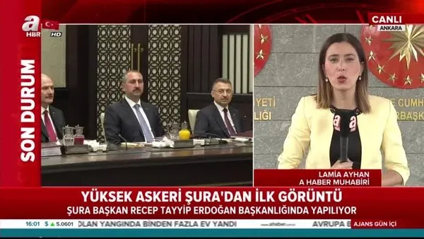 Cumhurbaşkanı Erdoğan başkanlığında yapılan YAŞ toplantısından ilk görüntüler