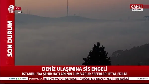 İstanbul'da yoğun sis... Sis yüzünden tüm Şehir Hatları seferleri iptal edildi!
