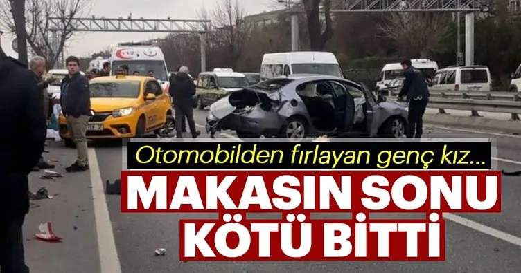 Bakırköy Sahilyolu’nda makas atma kazası