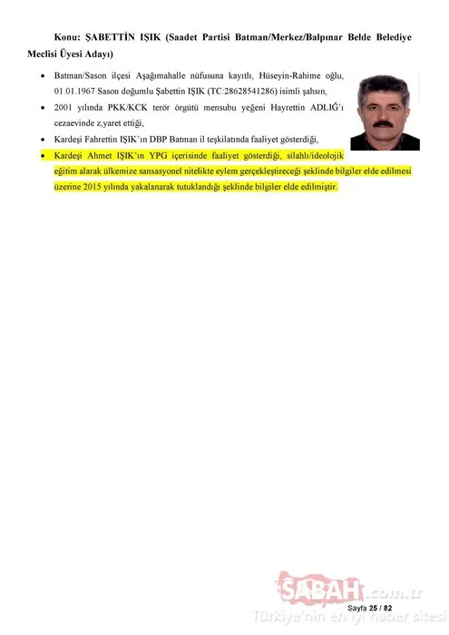 İşte Saadet Partisi'nin listelerindeki PKK'lı adaylar!