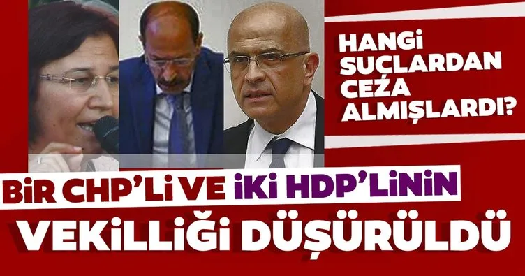 Son dakika: CHP'li Enis Berberoğlu, HDP'li Leyla Güven ve Musa Farisoğulları'nın vekillikleri düştü!
