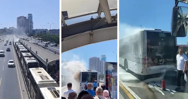 Beylikdüzü’nde metrobüste yangın!