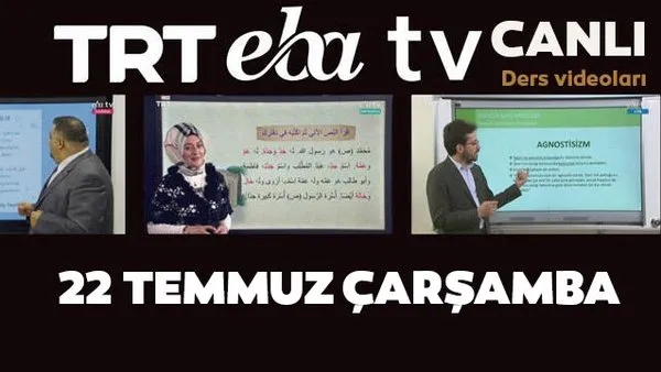 TRT EBA TV izle! (22 Temmuz 2020 Çarşamba) 'Uzaktan Eğitim' Ortaokul, İlkokul, Lise kanalları canlı yayın | Video
