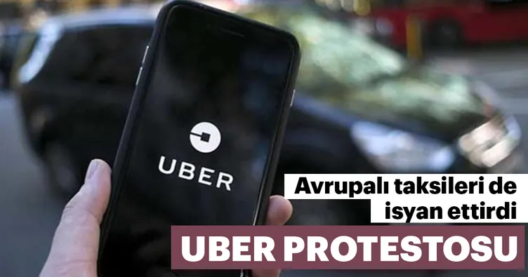 İspanyalı taksicilerden Uber protestosu
