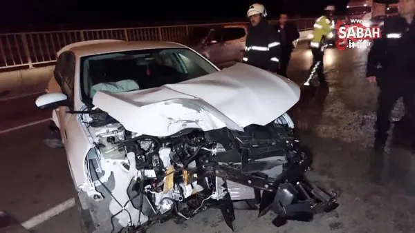 Kaza yapan otomobiller ağaçlara çarparak durabildi: 5 yaralı | Video