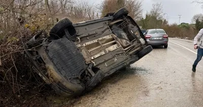 Takla atan araçta 2 çocuk yaralandı