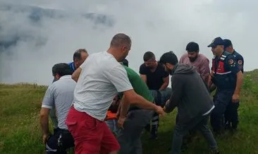 Yaylada kayalıklardan düşen turist ekipler tarafından kurtarıldı #trabzon
