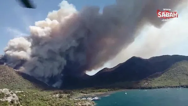 SON DAKİKA! Marmaris'te orman yangını! Rüzgar müdahaleyi güçleştiriyor | Video
