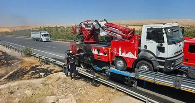 Tekerden çıkan alevler tırı sardı! İtfaiye son anda yetişti #sanliurfa