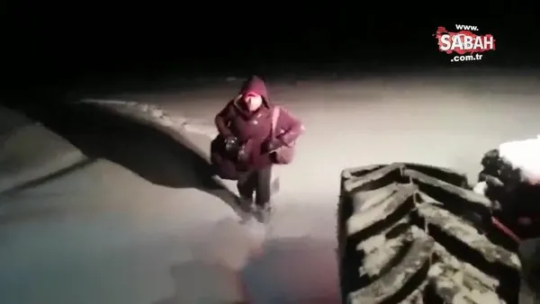 Karda mahsur kalan güvenlik görevlisi kurtarıldı | Video
