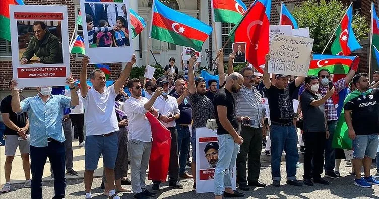 ABD’de Ermenistan’a tepki! Ermenistan Büyükelçiliği önünde protesto