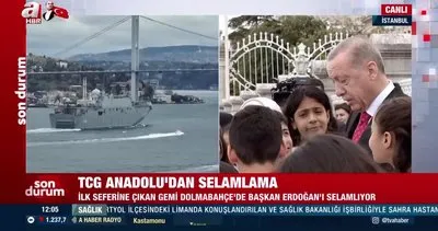 Dünyanın ilk SİHA gemisi TCG Anadolu yola çıktı! Başkan Erdoğan’ı selamladı | Video