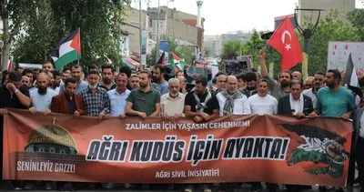 Ağrı'da yüzlerce kişi şehit İsmail Haniye için yürüdü #agri