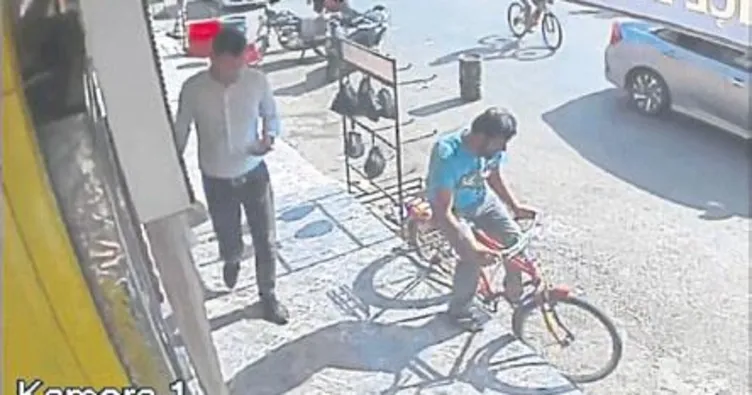 Herkesin gözü önünde bisiklet çaldı