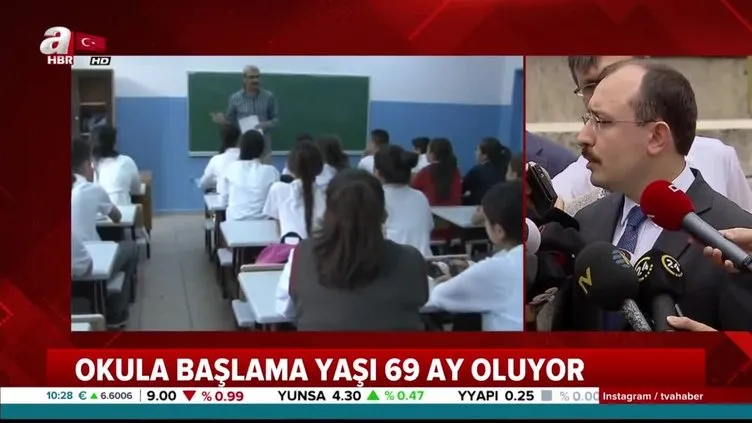 Okula başlama yaşı 69 ay oluyor
