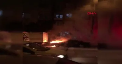 İstanbul Şişli’de alev alev yanan otomobil kamerada