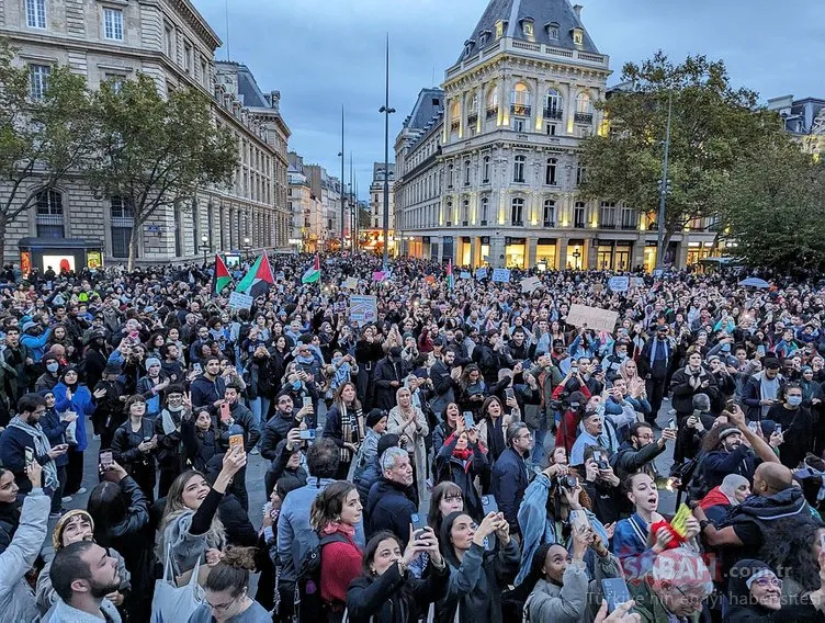 Paris’te Filistin’e destek gösterisi: Polis müdahalesine rağmen meydanı terk etmediler!