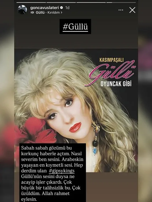 Arabesk ustası trajik şekilde hayatını kaybetmişti! Büşra Pekin’den yürek sızlatan Güllü paylaşımı: Hani dertleşecektik
