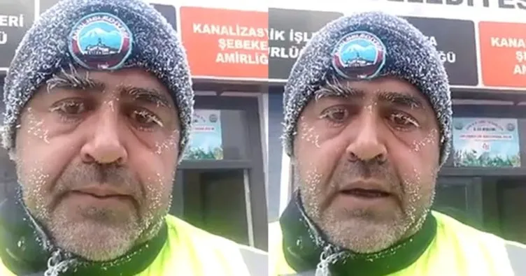 Savcı Sayan’dan yüzü buzla kaplanan belediye personeline mesaj: Ellerinden öperim