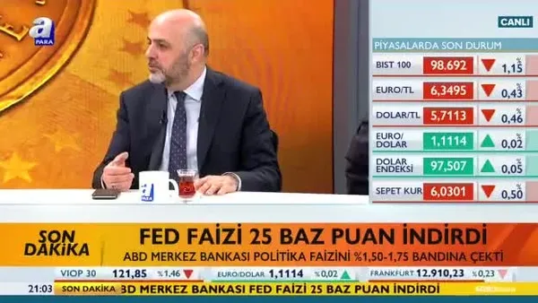 Stratejist Cüneyt Paksoy FED'in faiz indirimini A Para'ya değerlendirdi