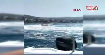 Muğla Bodrum’daki kaptansız zodyak bot kabusu kamerada | Video