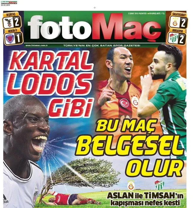 Gazetelerin Galatasaray - Bursaspor maçı başlıkları