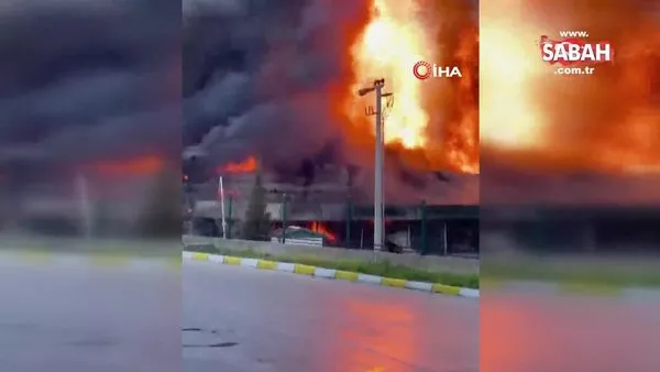 İzmir'de lojistik firmasında korkutan yangın | Video