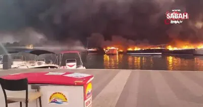 Hırvatistan’da marinadaki 22 tekne alev alev yandı | Video