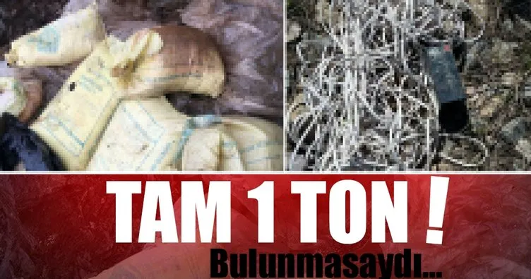 Hakkari’de PKK’ya ait 1 ton 280 kilo amonyum nitrat ele geçirildi