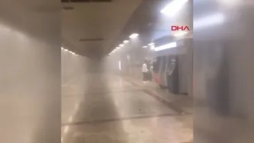 Taksim metro istasyonu'nda yangın
