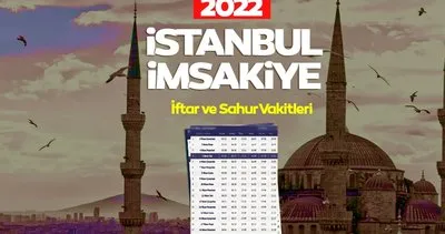 İstanbul sahur vakti, iftar saati, teravih ve imsak vakitleri saat kaçta? İstanbul İmsakiye 2022 ile sahur saati ve iftar vakti Diyanet