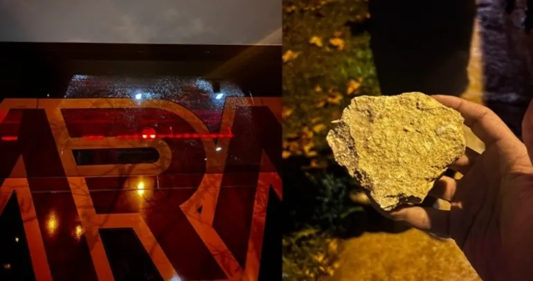 Galatasaray’ın otobüsüne taşlı saldırı