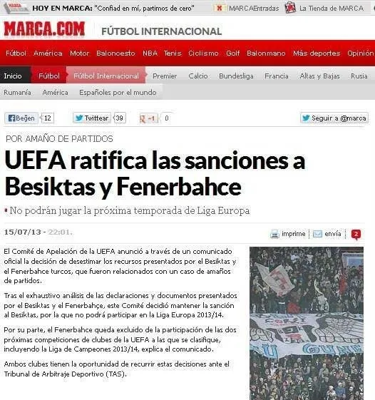 UEFA cezaları dünyada manşetlerde