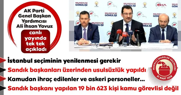 AK Parti’den İstanbul’daki seçim sonuçlarına ilişkin önemli açıklamalar