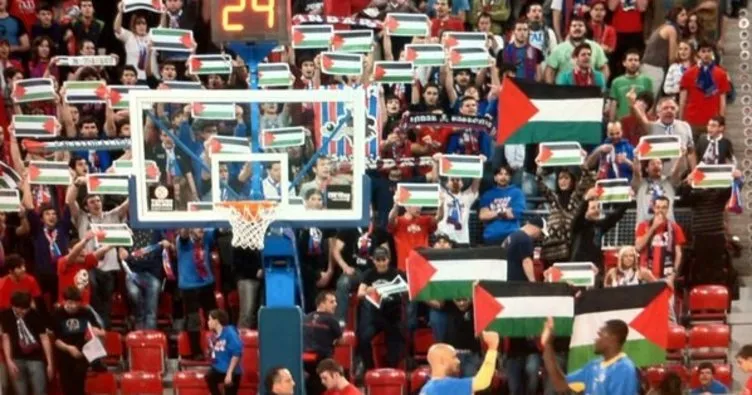 Baskonialı taraftarlar, Maccabi Playtika maçında İsrail’i protesto etti