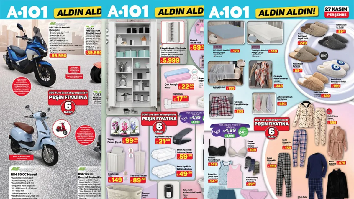 A101 aktüel 27 Kasım’a özel fırsatlar!💣 Pijama tak…