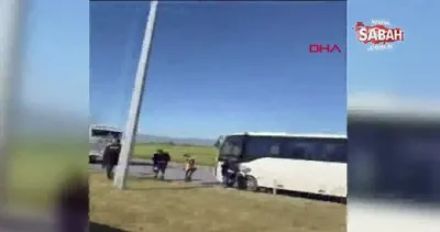 Amasya’da feci kaza! İki servis otobüsü çarpıştı: 12 yaralı | Video