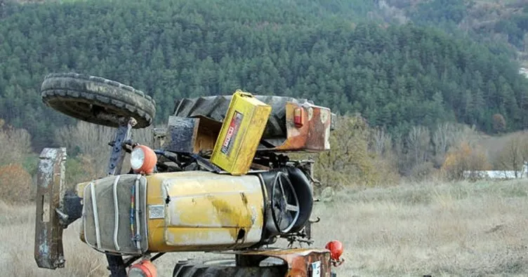 Uçuruma yuvarlanan traktörün sürücüsü öldü