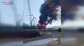İzmir’de yakıt tankerinde yangın! | Video