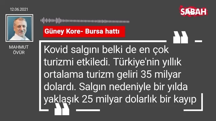 Mahmut Övür | Güney Kore- Bursa hattı