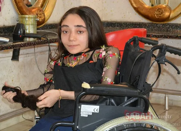 Gaziantep'te bedensel engelli Beyza, saçlarını lösemili çocuklar için bağışladı