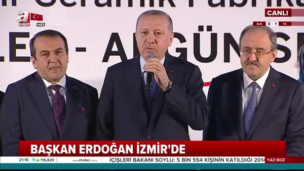 Başkan Erdoğan İzmir'de seramik fabrikası açtı: Ülkemizde taş üstüne taş koyanın başımız üstünde yer var | Video