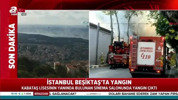 İstanbul'da Kabataş Erkek Lisesi'nin yanında bulunan sinema salonunda yangın çıktı