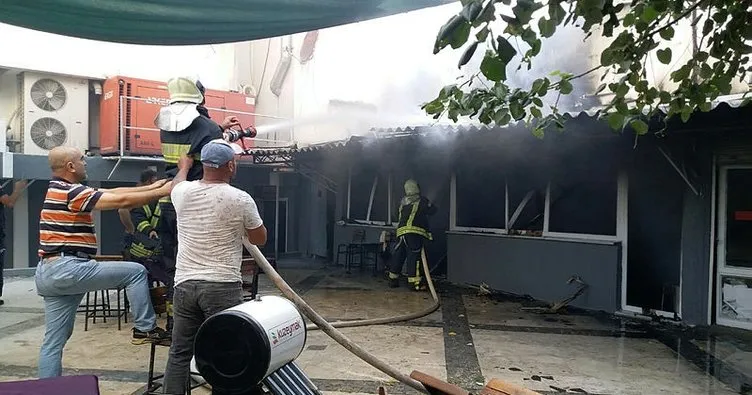 Salihli'de iş yerinde yangın paniği