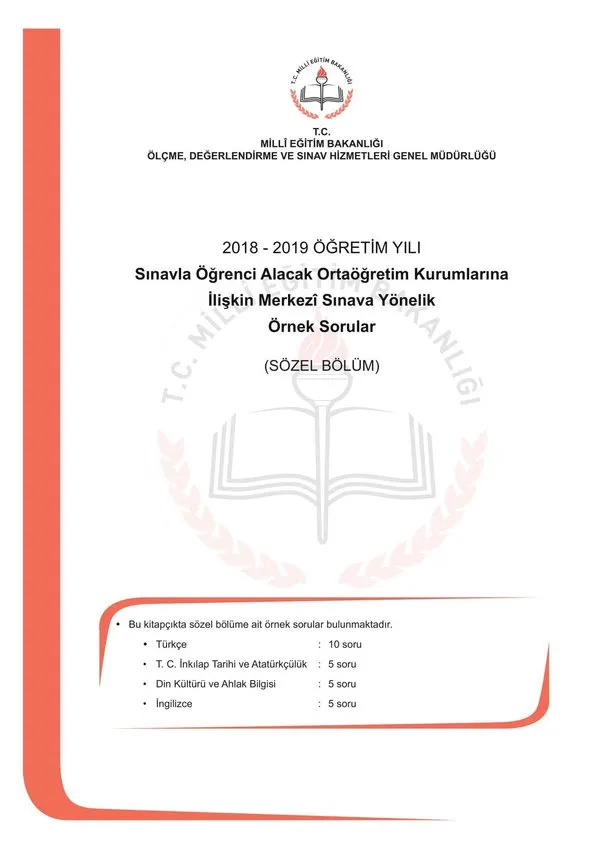 LGS örnek sınav soruları yayınlandı! MEB ile LGS sözel bölüm örnek sınav soruları