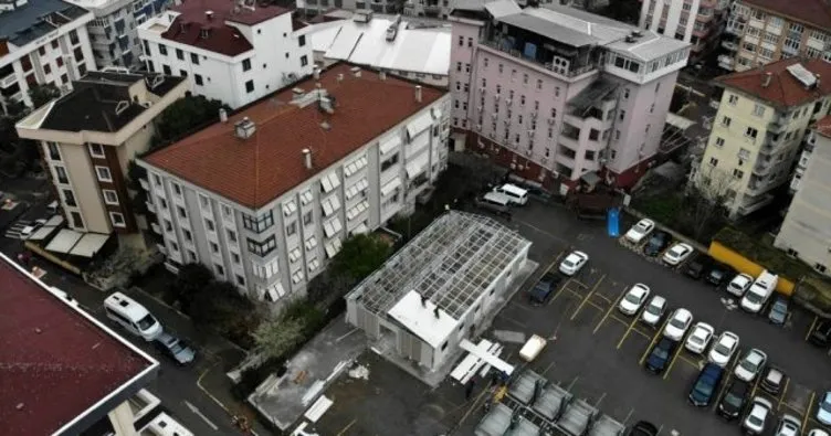 Pendik Devlet Hastanesi’ne corona virüs tedbirleri! Ön tanı bölümü inşaatı havadan görüntülendi