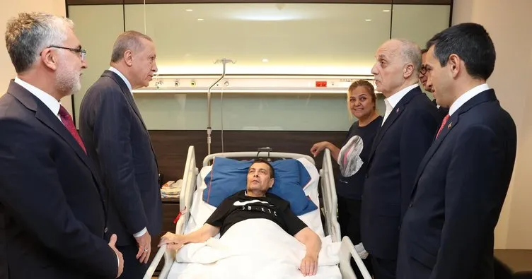 Başkan Erdoğan, eski milletvekili Özcan ve sendikacı Kavlak’ı hastanede ziyaret etti
