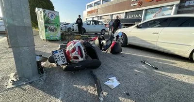 Düzce’de otomobil ile çarpışan motosikletteki iki kişi yaralandı