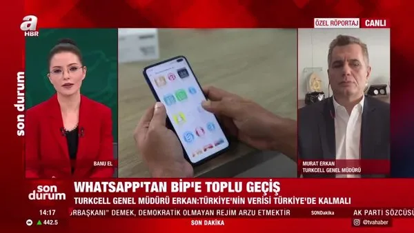 WhatsApp'tan BİP'e toplu geçiş! Turkcell Genel Müdürü Murat Erkan A Haber'de değerlendirdi | Video
