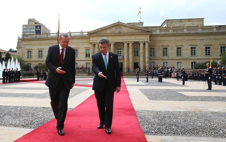 Erdoğan’a Kolombiya’da görkemli karşılama